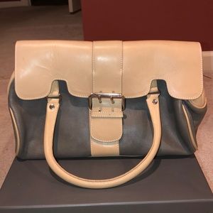 Grey and Tan Shoulder Bag